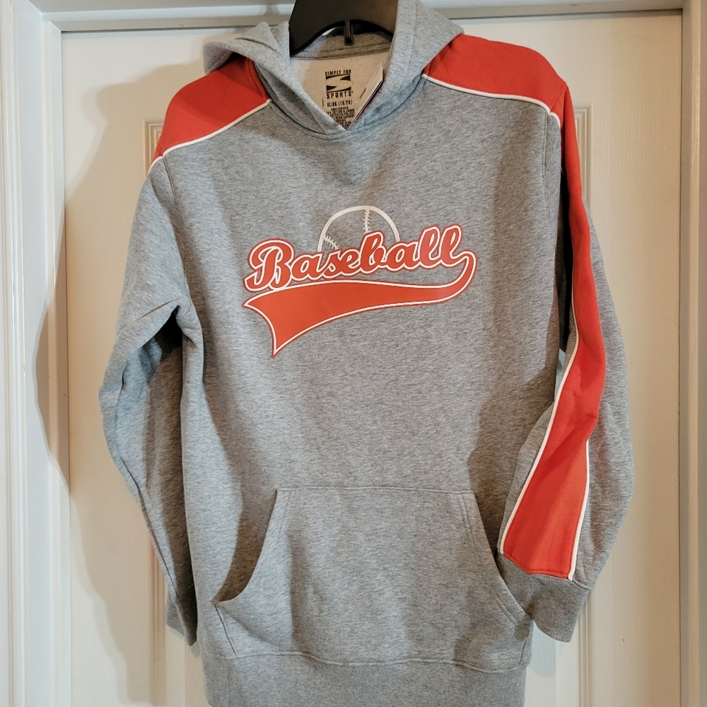 Baseball Sweatshirt Hoodie Jacket with pockets, XL  NEW